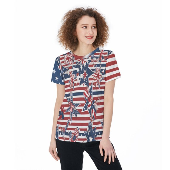 Patriotic USA Flag T-Shirt: Independence Day Workout Top