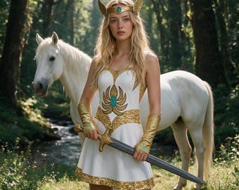 She-Ra Inspired Yoga Tank Dress, Women's Cosplay Dress, Princess Warrior Dress, 80s Fantasy Costume, Stretchy Sleeveless Dress
