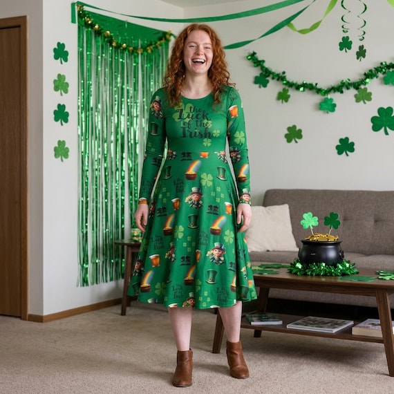 St Patrick's Day Dance Dress: Irish Clover, Leprechaun, Pot o' Gold