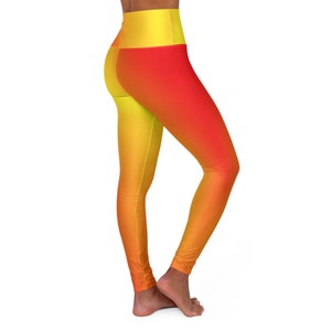 Yoga-Leggings mit hoher Taille, lebendiger Farbverlauf AOP Bild 4