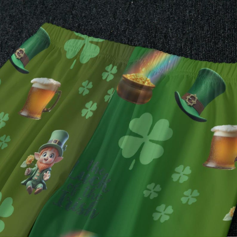 Pigiama da donna con motivo Leprechaun: pigiama da salotto Shamrock immagine 3