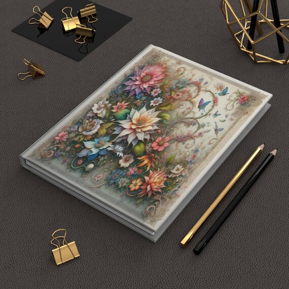 Floral Hardcover Journal: Personalized Flower Planner, Matte Finish