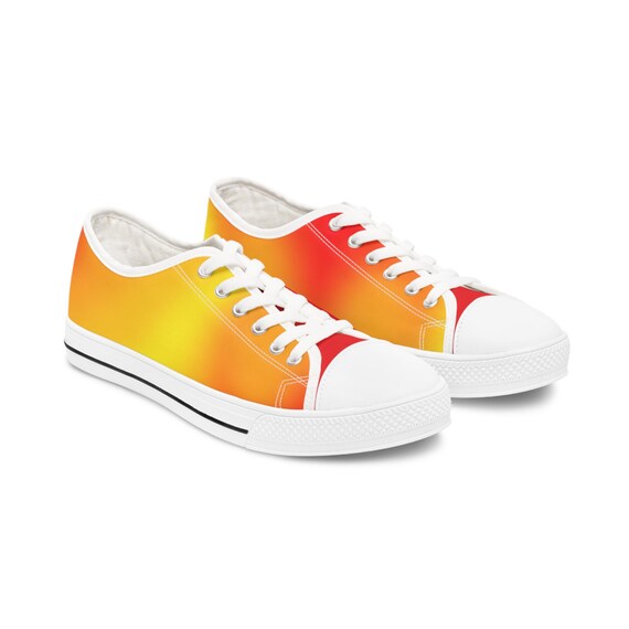 Gradient Low Top Sneakers: Vibrant Women's Canvas Shoes