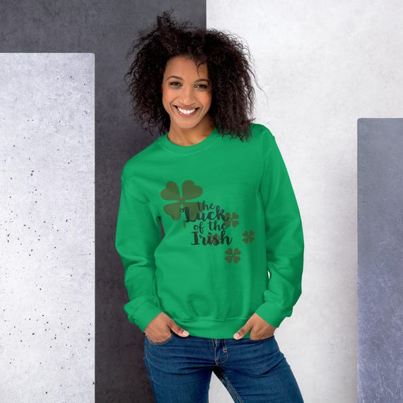 Luck of the Irish Green Shamrock Sweatshirt - Cozy St. Patrick's Day Apparel Unisex Sweatshirt