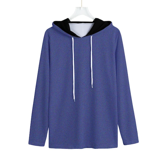 Men's Sports Warmup Hoodie, Outdoor Wear in Multiple Vibrant Gradient Ombre Colors, Blue Denim