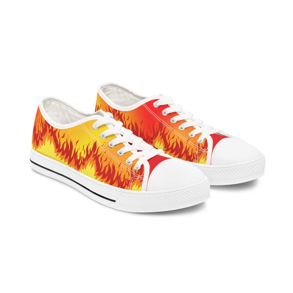 Fire Design Low Top Sneakers: Women's Colorful Casual Shoes
