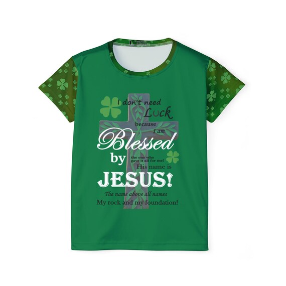 Women's Christian Sports Jersey: Blessed by Jesus, Athletic Top