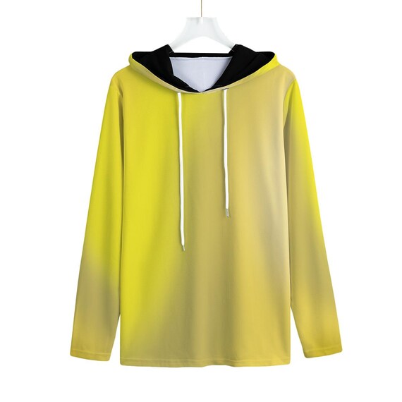 Men's Sports Warmup Hoodie, Outdoor Wear in Multiple Vibrant Gradient Ombre Colors, Gradient yellow
