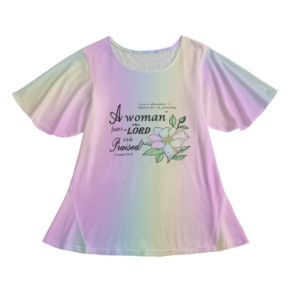 All-Over Print Women's Round Neck T-shirt With Short Sleeve