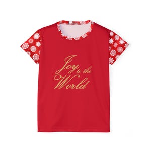 Sports Jersey, &#39;Joy to the World&#39; Quote Design, Holiday Cheer, Festive Christmas Top, Athletic Wear, Gym Shirt, Workout Tank, Sportswear