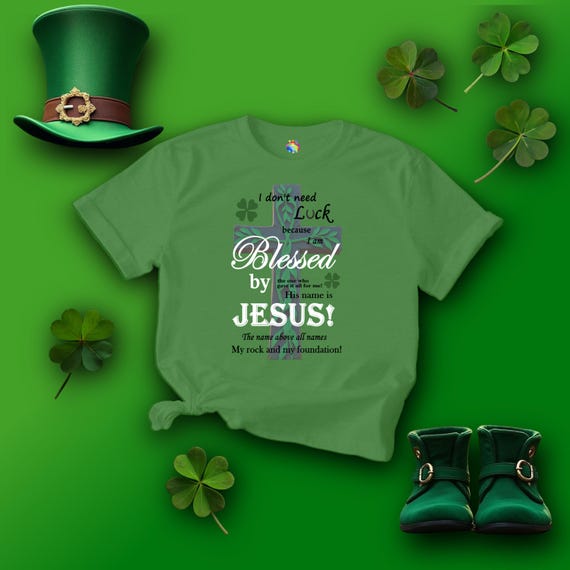 Christian St. Patrick's Day Tee: Shamrock Celtic Cross, Unisex Cotton T-Shirt