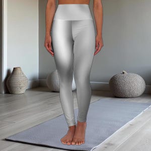 Grey Gradient High Waisted Yoga Leggings, Fitness Leggings, Workout Pants for Women, Women&#39;s Activewear, Yoga Gifts, Athleisure Wear Fit