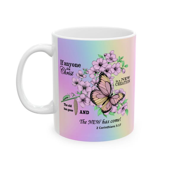Butterfly Ceramic Mug: Christian Inspirational Gift