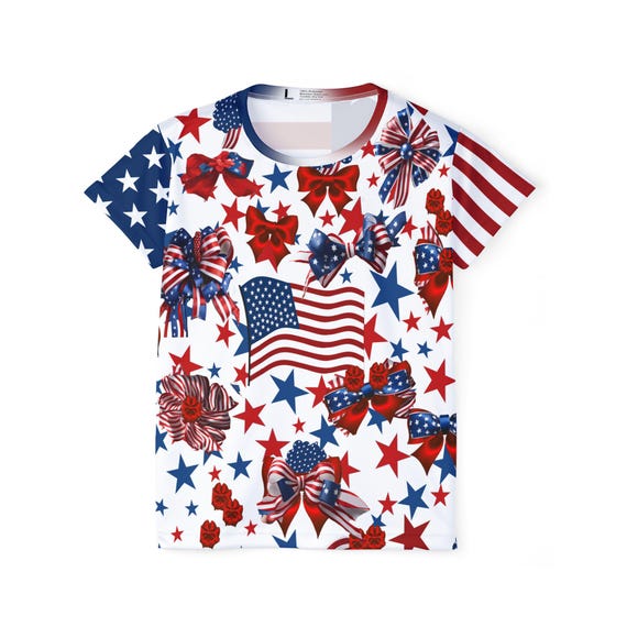 Show Your American Pride with Stylish USA Flag Inspired Jersey Tees - Lightweight and Trendy!