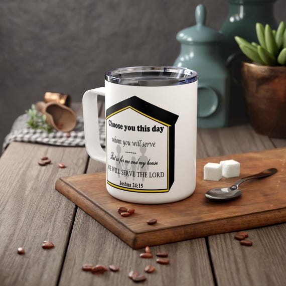 Christian Insulated Coffee Mug: Bible Verse Religious Gift