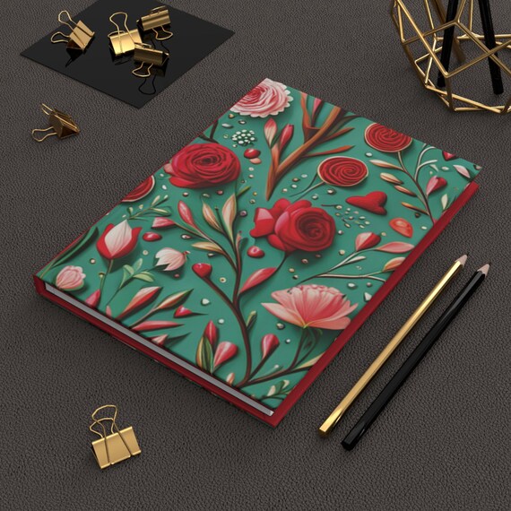 Floral Hardcover Journal: Matte Finish, 150 Lined Pages