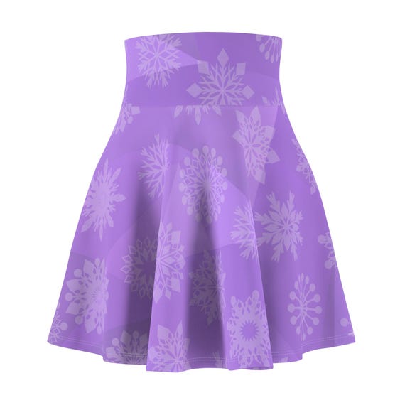 Lavender Snowflakes Skater Skirt | Purple Winter Pattern
