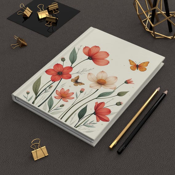 Wildflower Butterfly Hardcover Journal: Botanical Diary, Floral Notebook