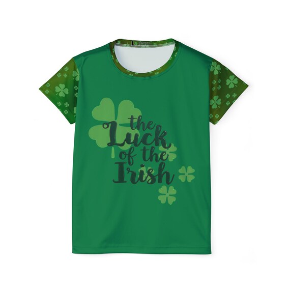 Women's St Patrick's Day Sports Jersey: Luck of the Irish Clover Tee