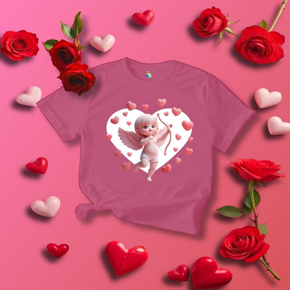 Cupid Love T-Shirt, Valentine's Day Tee, Heart Arrow Shirt, Romantic Unisex Top, Cupid Valentine Shirt