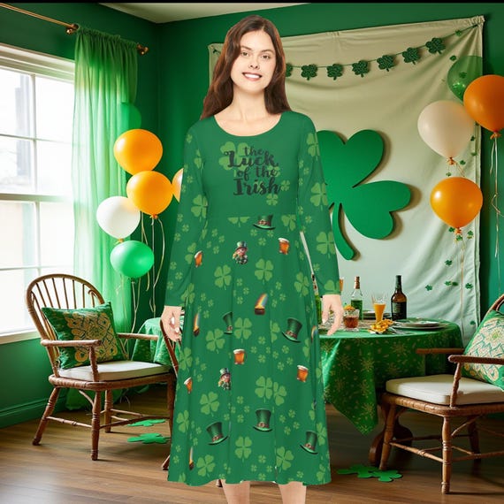 St Patrick's Day Dance Dress: Irish Clover, Leprechaun, Pot o' Gold