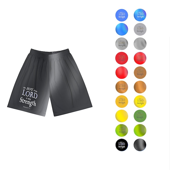 Men’s Christian Sports Shorts | 7 Color Variations Solid Marbled & Bible Verse Athletic Shorts