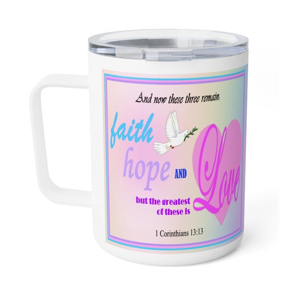 Colorful Bible Verse Coffee Mug: Christian Gift, Insulated Stainless Steel