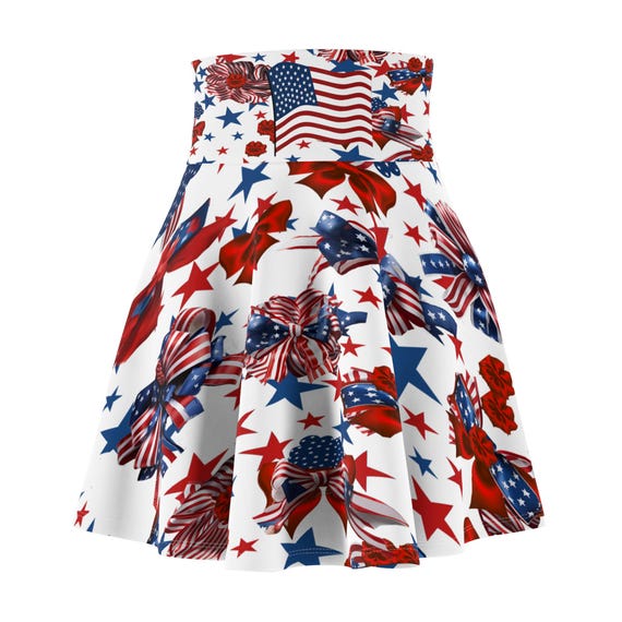 USA Flag Skater Skirt: Patriotic 4th of July Mini Skirt