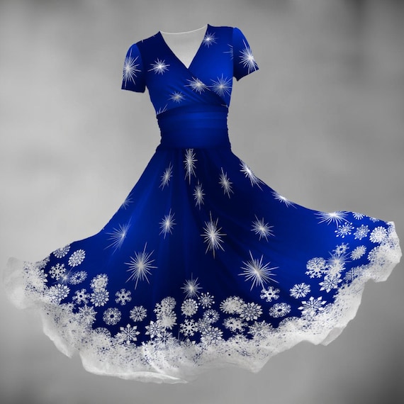 All-over Print Women's Short Sleeve V Neck Midi Dress