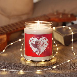 Romantic Cupid Scented Soy Candle | Valentine&#39;s Day Gift, Home Decor, Aromatherapy, Gift for Her, Love Candle
