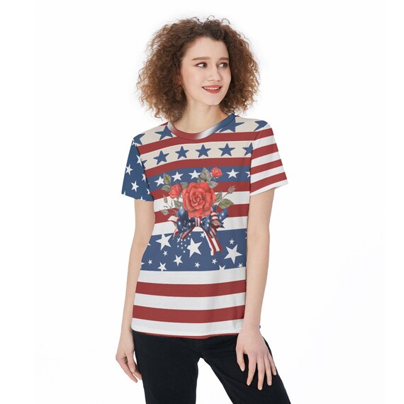 Patriotic USA Flag T-Shirt: 4th of July Workout Top