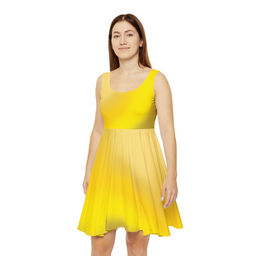 Yellow Gradient Colored Skater Dress, Perfect for Any Occasion AOP ...