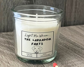 Light Me When The Labrador Farts Candle | Funny Gift For Labrador Owner | Joke Gift For Lab Mum, Lab Dad | Novelty Labrador Gift