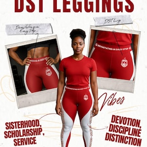 Delta Sigma Theta “Devastating in Every Step” Performance Leggings