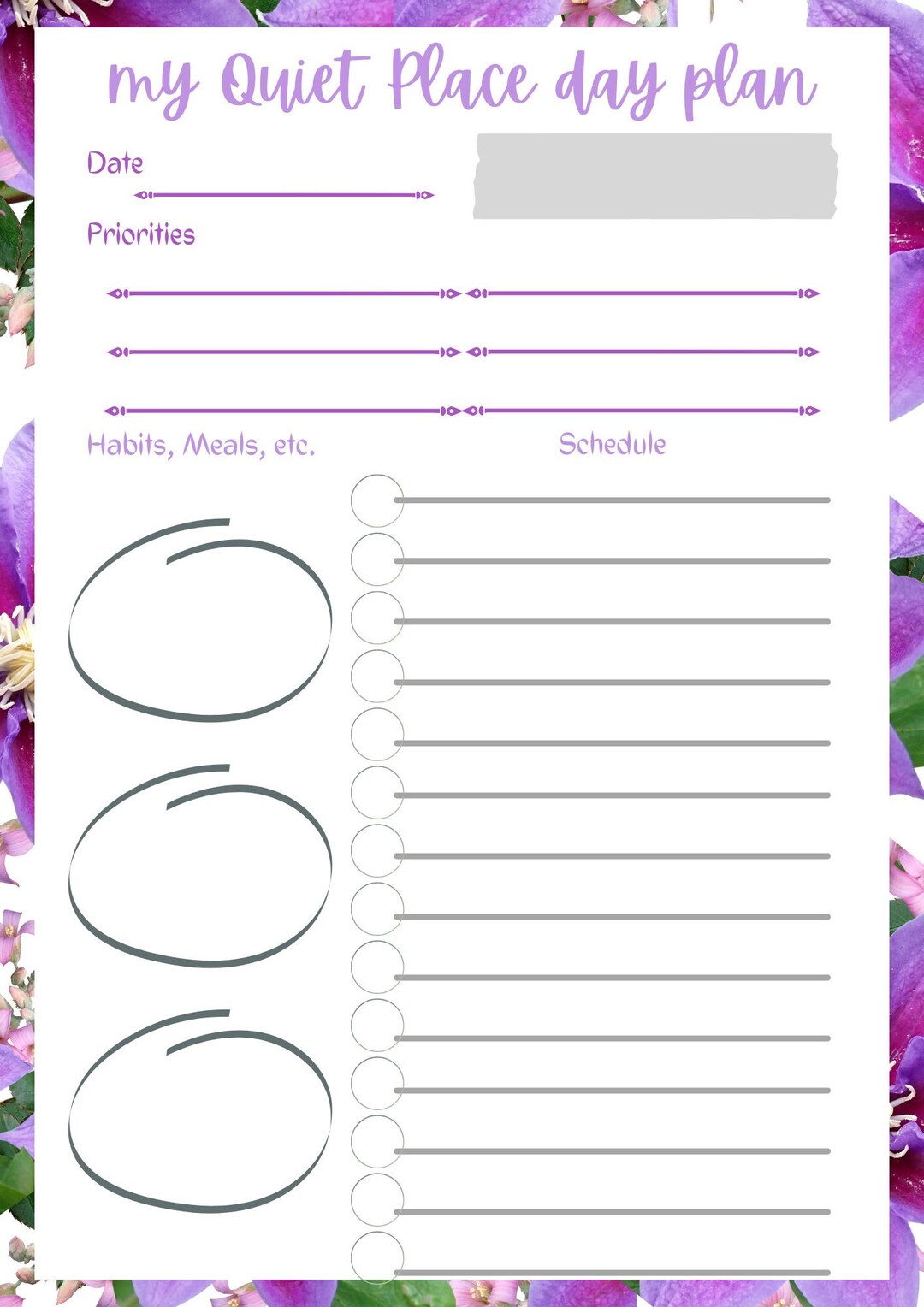 Hand Notes Layout Priorities Quiet Place Daily Planner Notes, Priority, Schedule, Habits, Goals ...