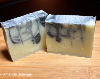 Unscented Bath Soap with Activated Charcoal Swirl