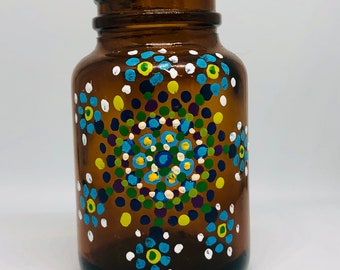 Handpainted Mandala Bud Vase