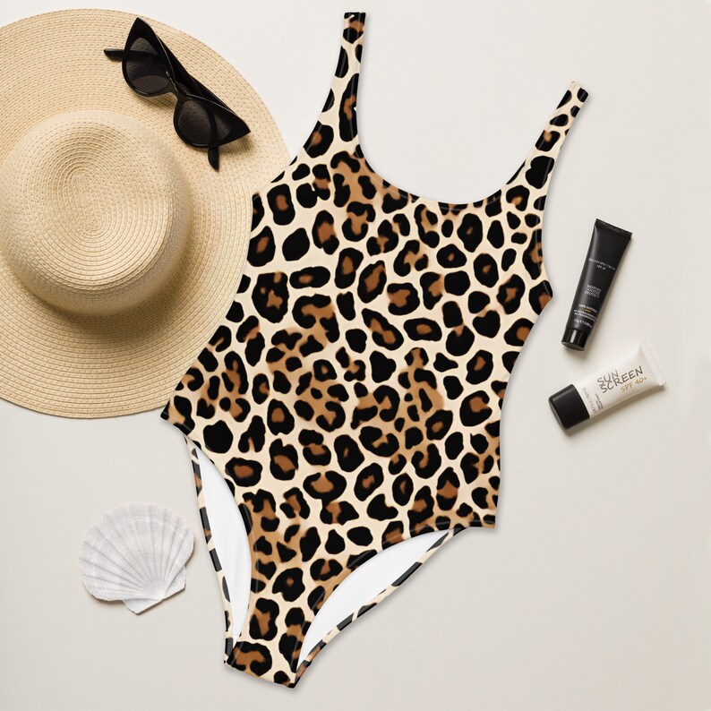 Leopard Print One-piece Swimsuit: Eco-friendly Animal Swimwear - Etsy