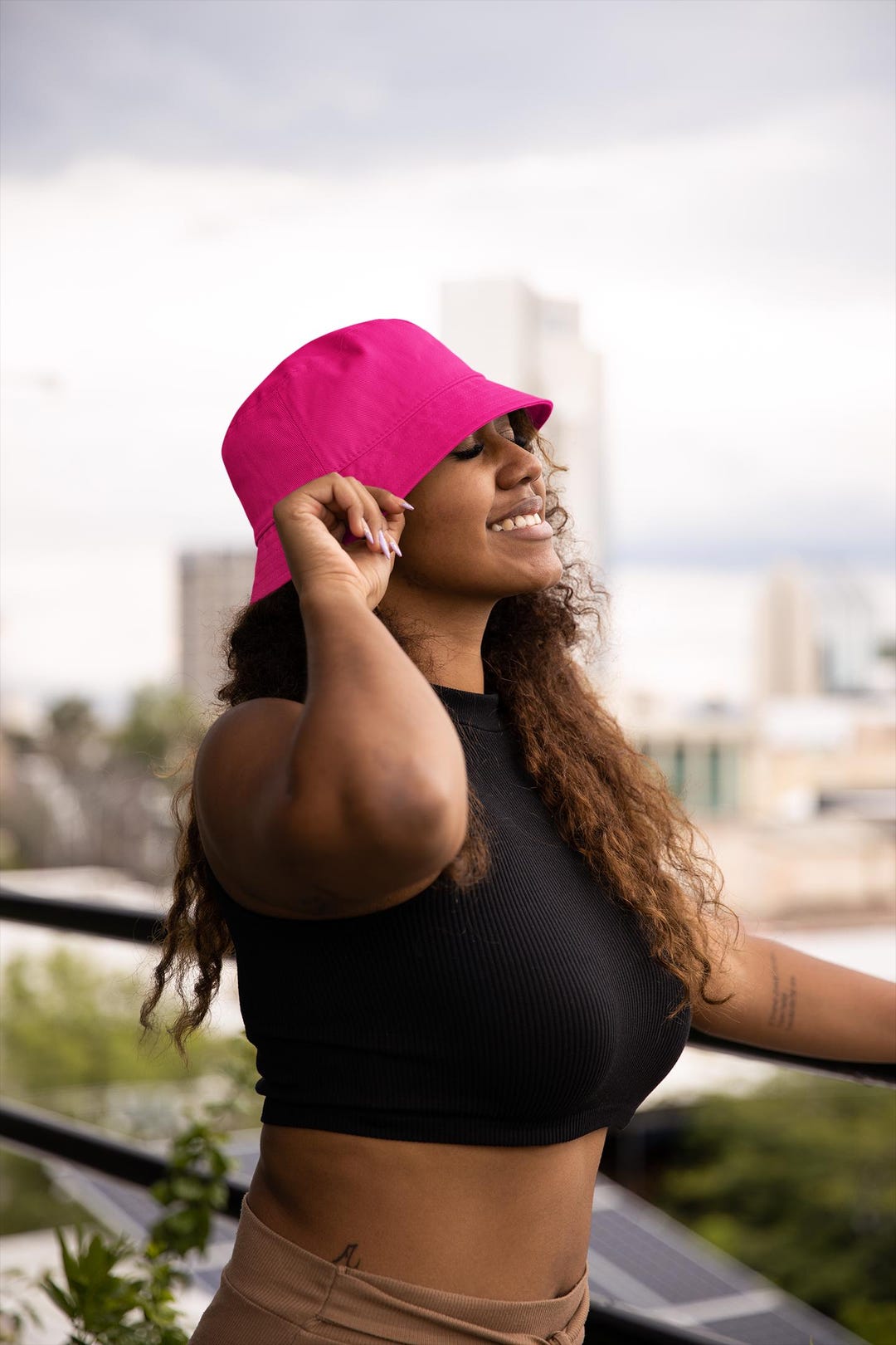 Pink Reversible Bucket Hat