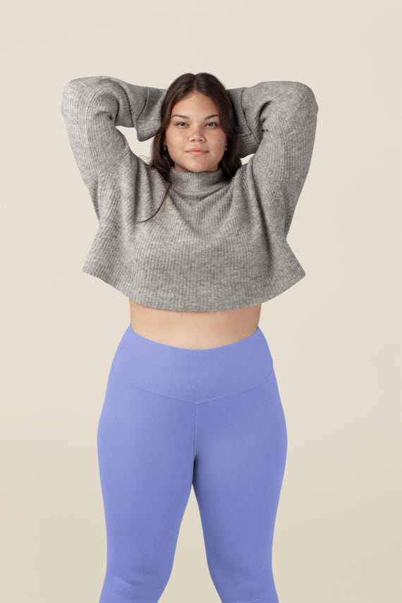 Periwinkle High Waist Plus Size Yoga Pants Lavender Blue Leggings