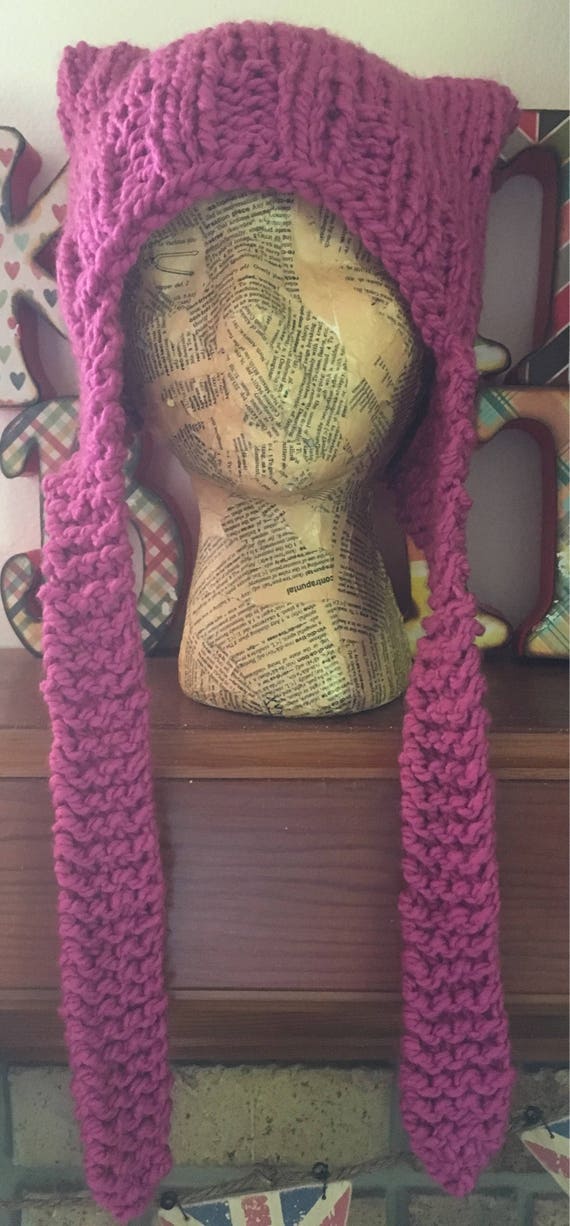 pink hat with ear flaps