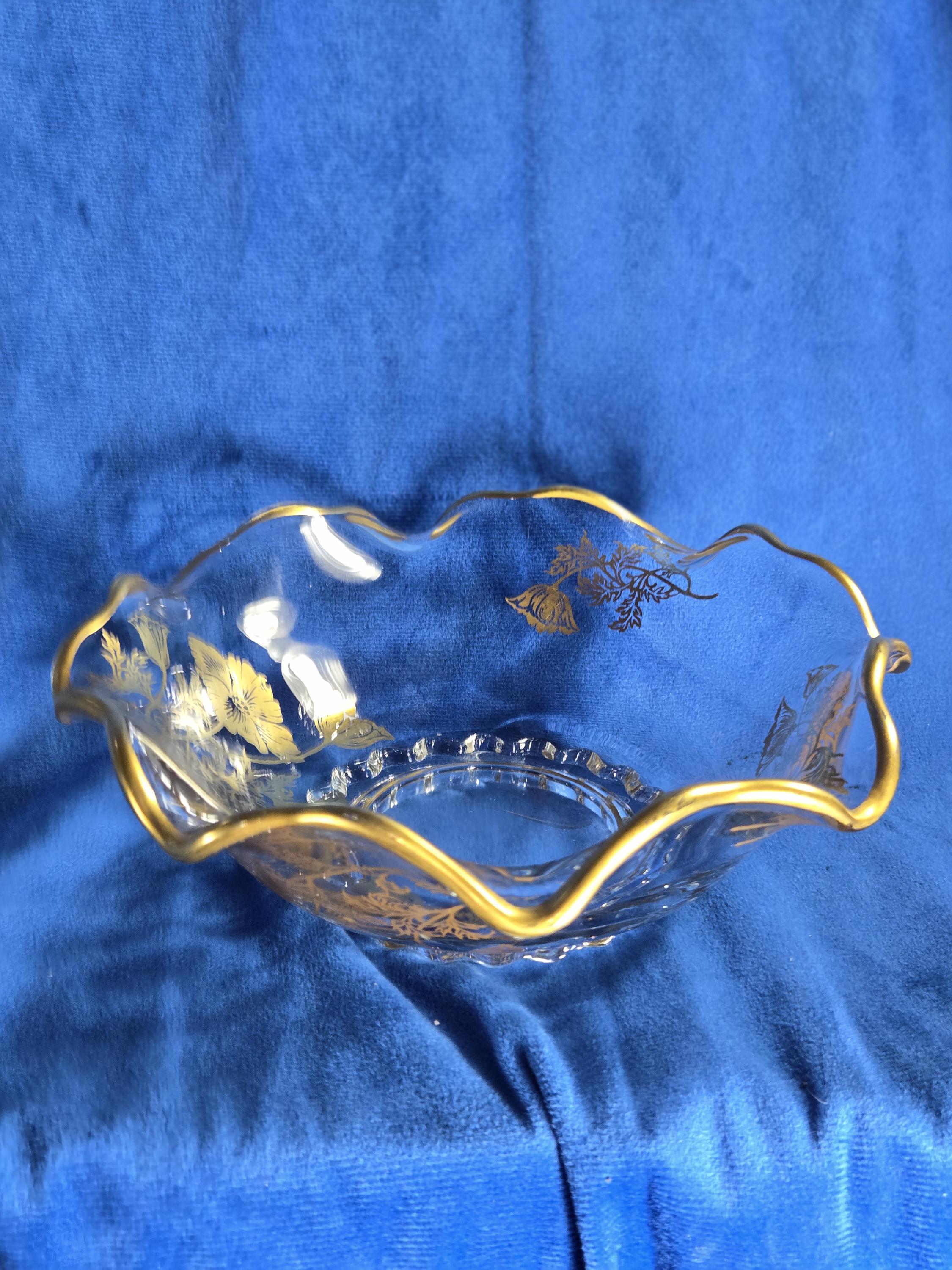 Furniture Louis Vuitton Overlay Bowl Vintage Scalloped Clear Art