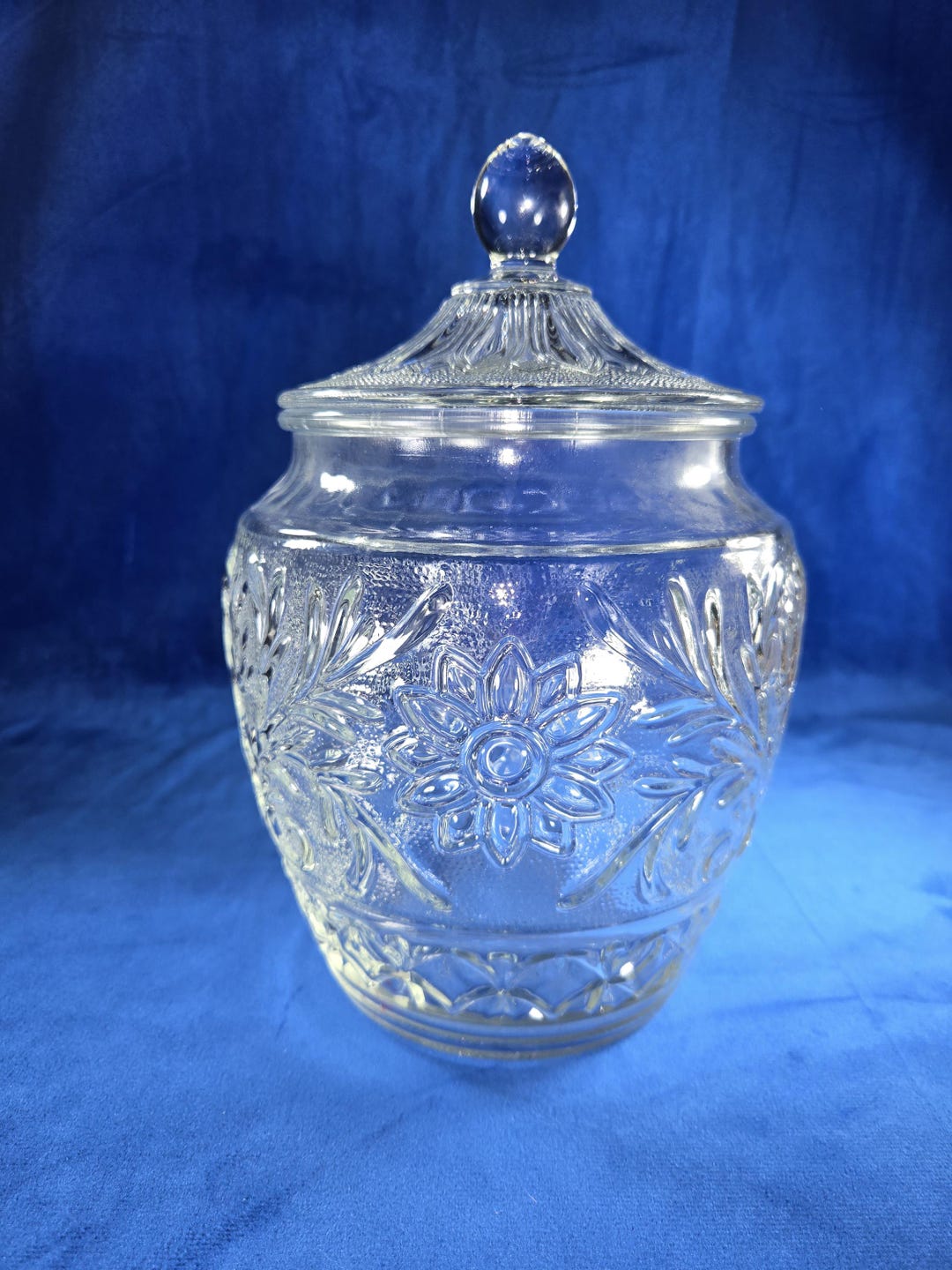 Antique Glass Cookie Jar