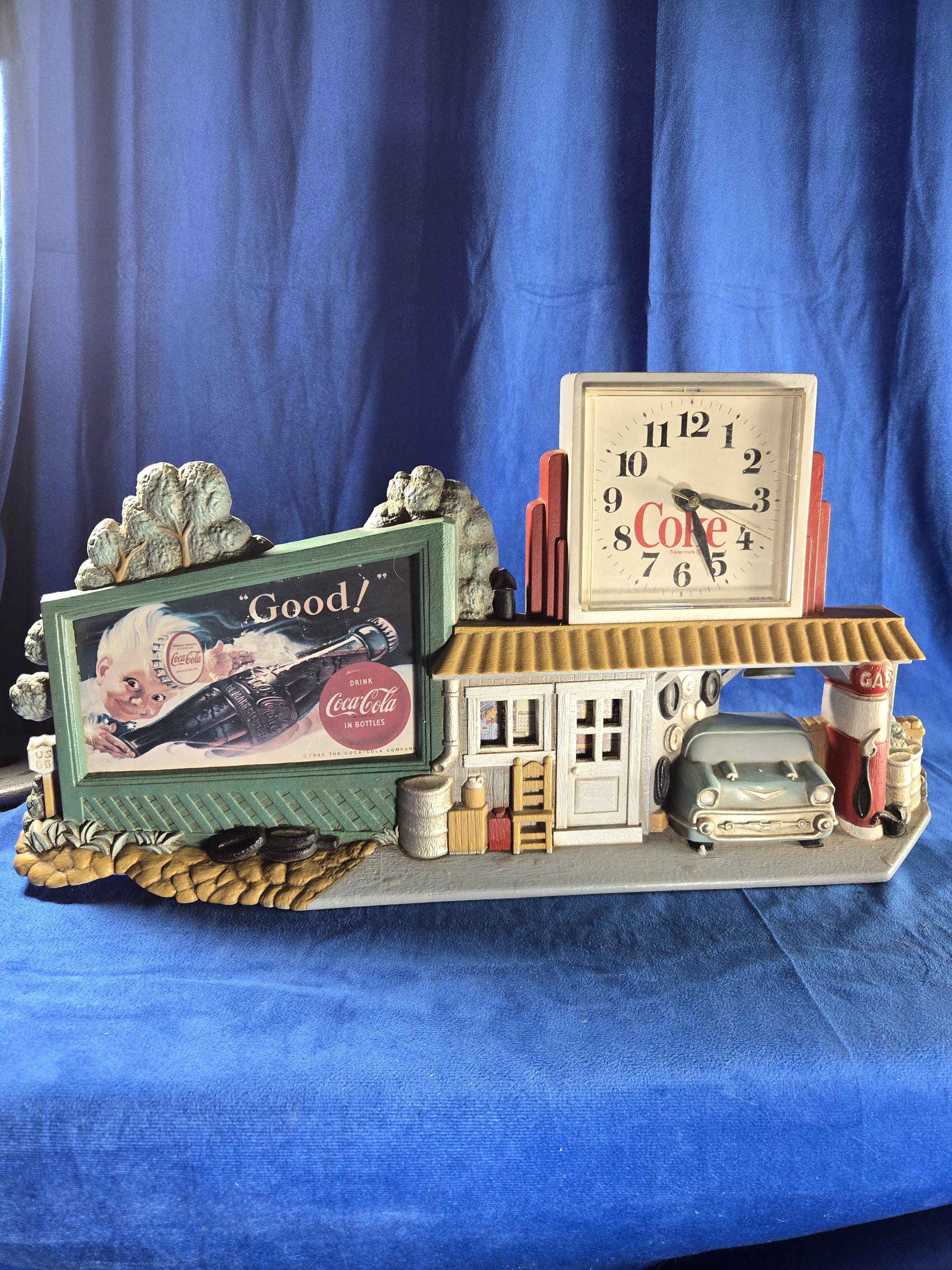 Vintage Coca-cola Plastic Gas Station Clock – Clock Works-retro