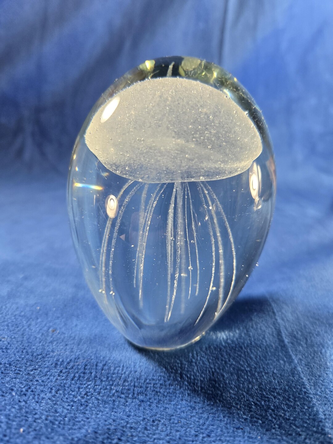Vintage Art Glass Jellyfish Paperweight Hand Blown Ocean Decor - Etsy