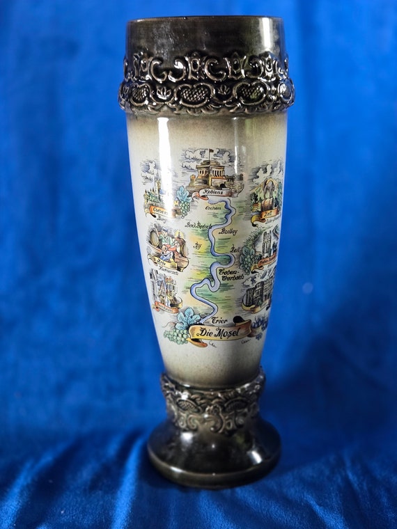 Vintage German Made Mosel Pilsner Cup Stein Vase