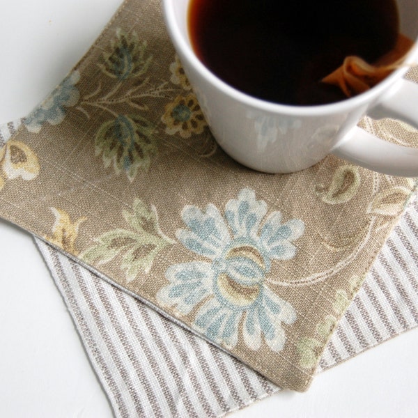 Wensley francuski lniane serwetki koktajlowe, tkaniny serwetki napojów, neutralna pościel, Shabby Chic pościel, francuski styl domek wiejski, prezent dla mamy