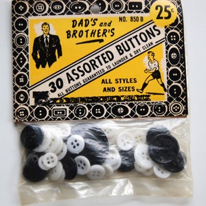 Vintage Dad&#39;s and Brother&#39;s assorted buttons, neutral buttons, black white buttons, masculine buttons, shirt buttons, collectible buttons