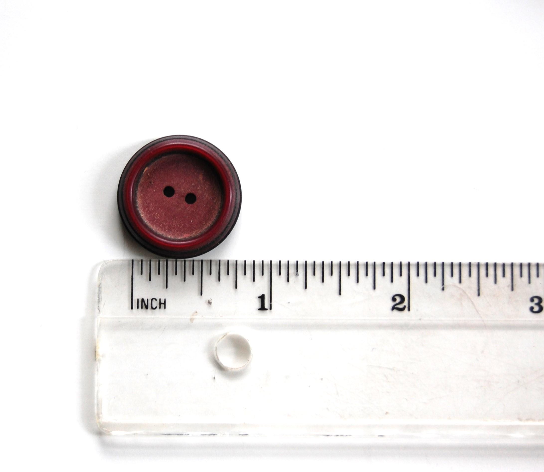 Recess Button Vintage 1950s Red Recessed Buttons: Set of 5 Dressmaker Sewing Buttons ...