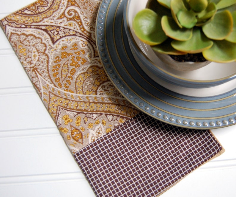 Adley Paisley Reversible Cloth Napkins / Earthy Dining Room Etsy
